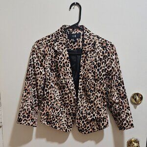 Leopard Print Fitted Blazer